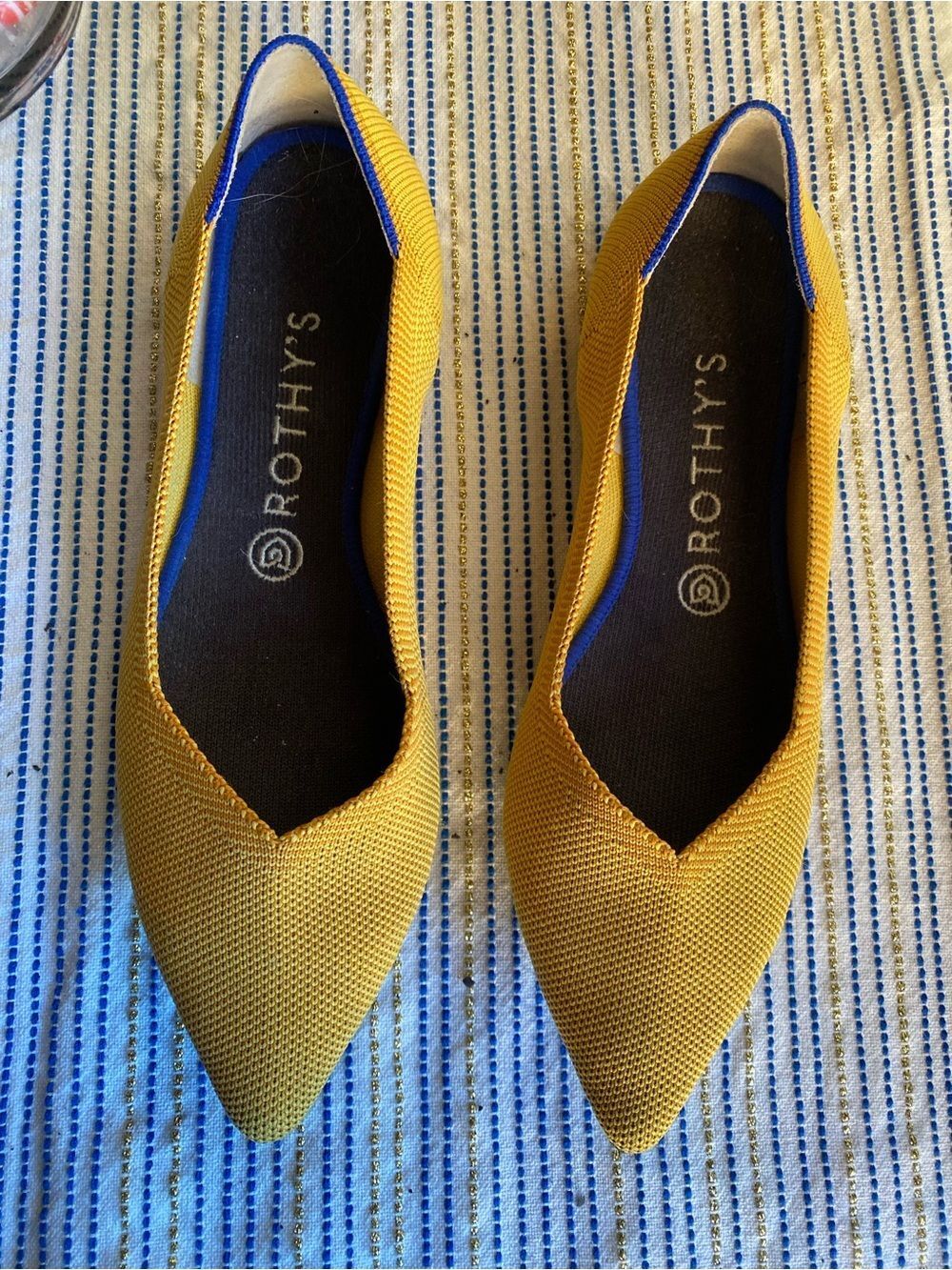 Rothy's The Point Pointed Toe Ballet Flats Marigold Yellow Size US 8.5